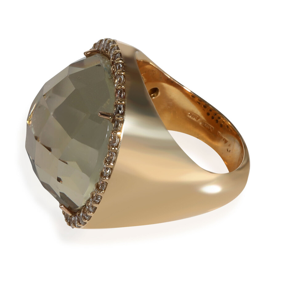 Roberto Coin Quartz Diamond Doublet Ring in 18K Yellow Gold 0.95 ctw - Picture 4 of 4